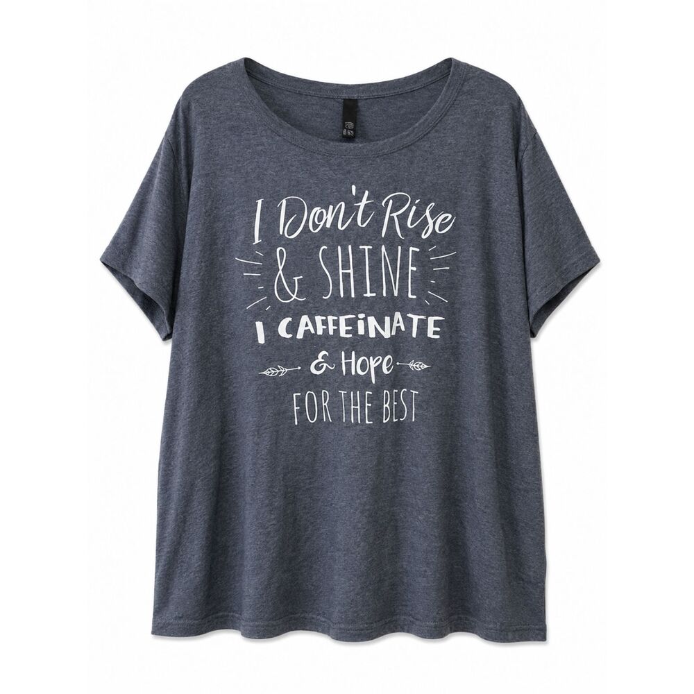 Gildan Softstyle “I Don’t Rise & Shine” Coffee Graphic T-Shirt – Size 5XL